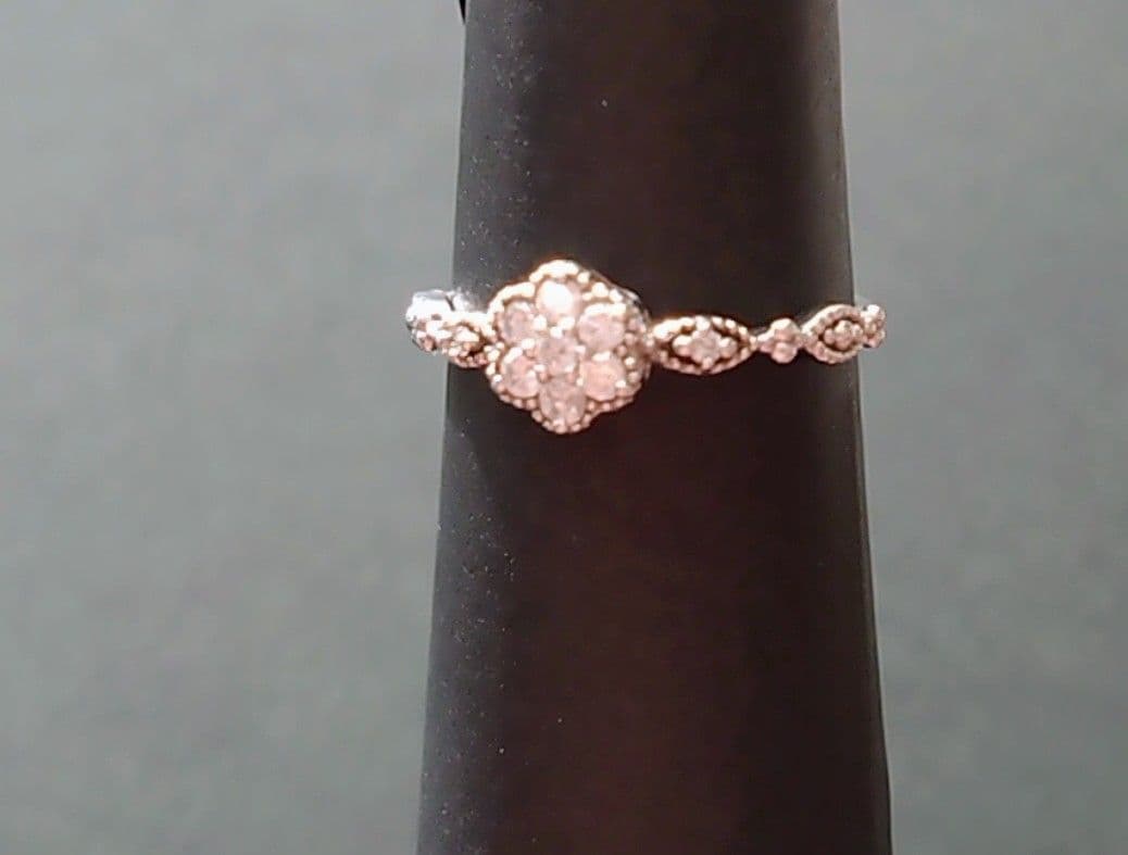 ツツミ　K10ホワイトゴールドダイヤモンドリング