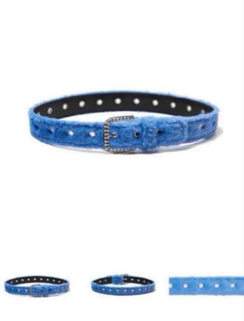 AFB FUR BELT ベルト　ファー 青　ブルー