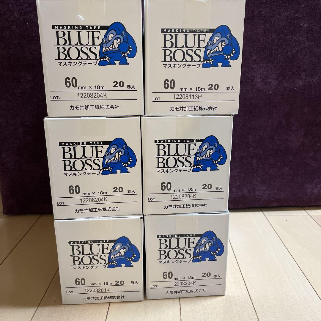 カモ井ブルーボスマスキングテープ60㎜６箱
