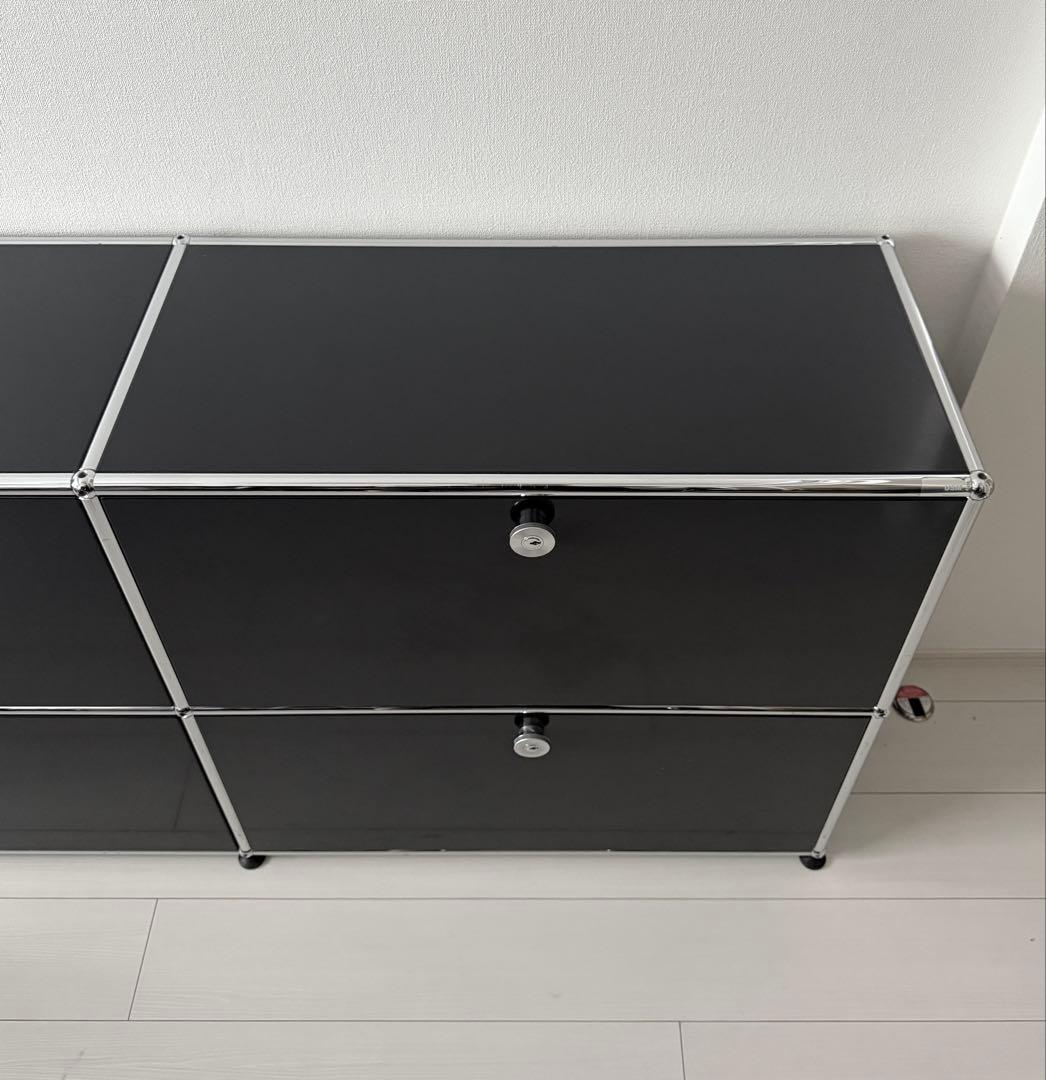 USMハラー キャビネット 正規品 鍵付き ブラック サイドボード リビング収納