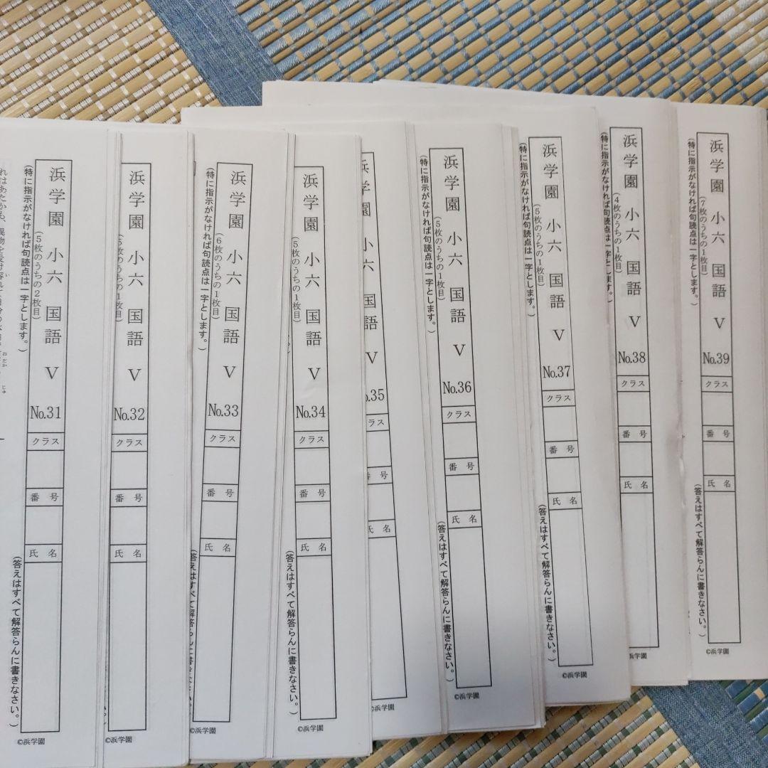 浜学園 小６ 国語 ・算数・理科 V 実力/復習テスト セット