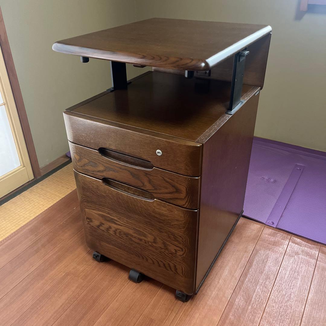 【２/２】カリモク学習机＋サイドワゴン（高さ奥行可変式）２点セット