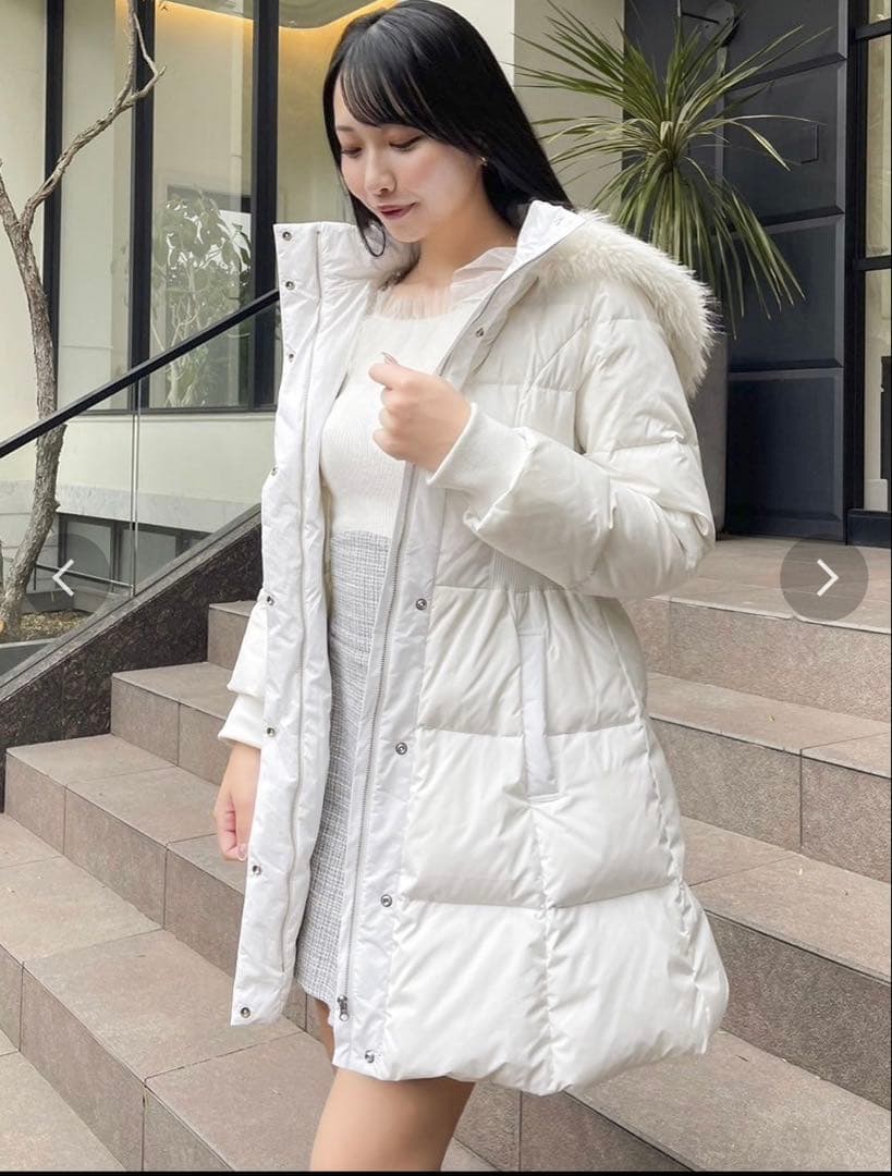 dazzlin ウエストマークレディダウンコート WHT M