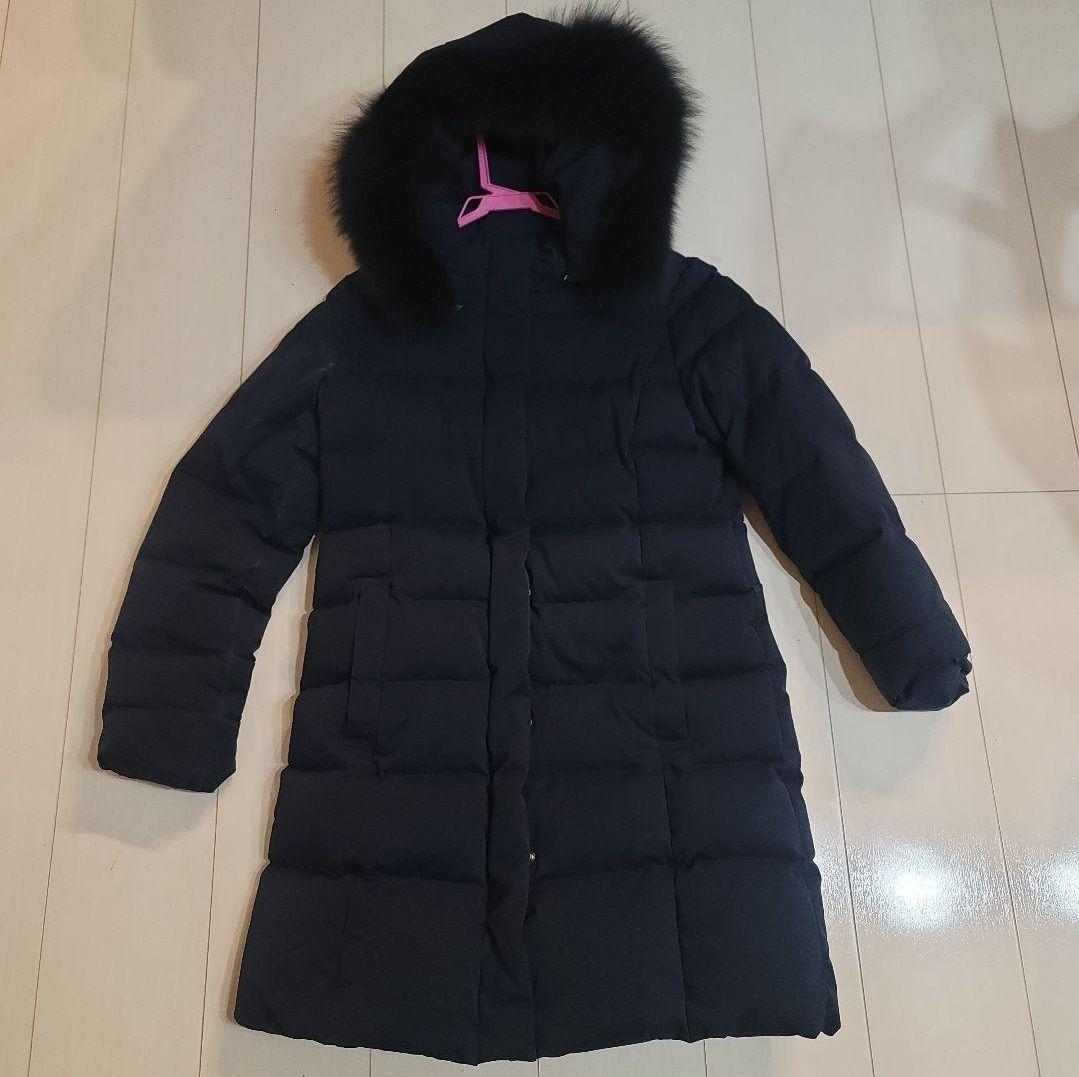 美品✨デミルクスビームス　河田フェザー　フォックスファーダウンコート　紺　40