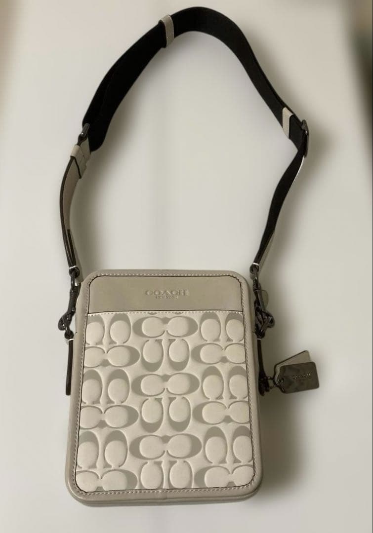 COACH ショルダーバッグ　 グレーベージュ×アイボリー