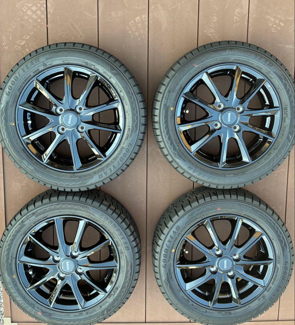 スタッドレス　GOODYEAR 14インチ ブリヂストンブラックホイールセット