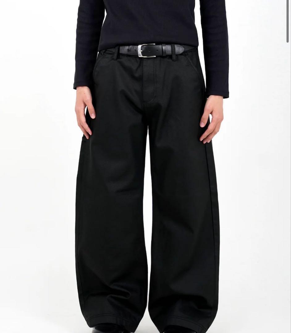 パンツ asapmode Oil Coating Wide-Leg Pants L