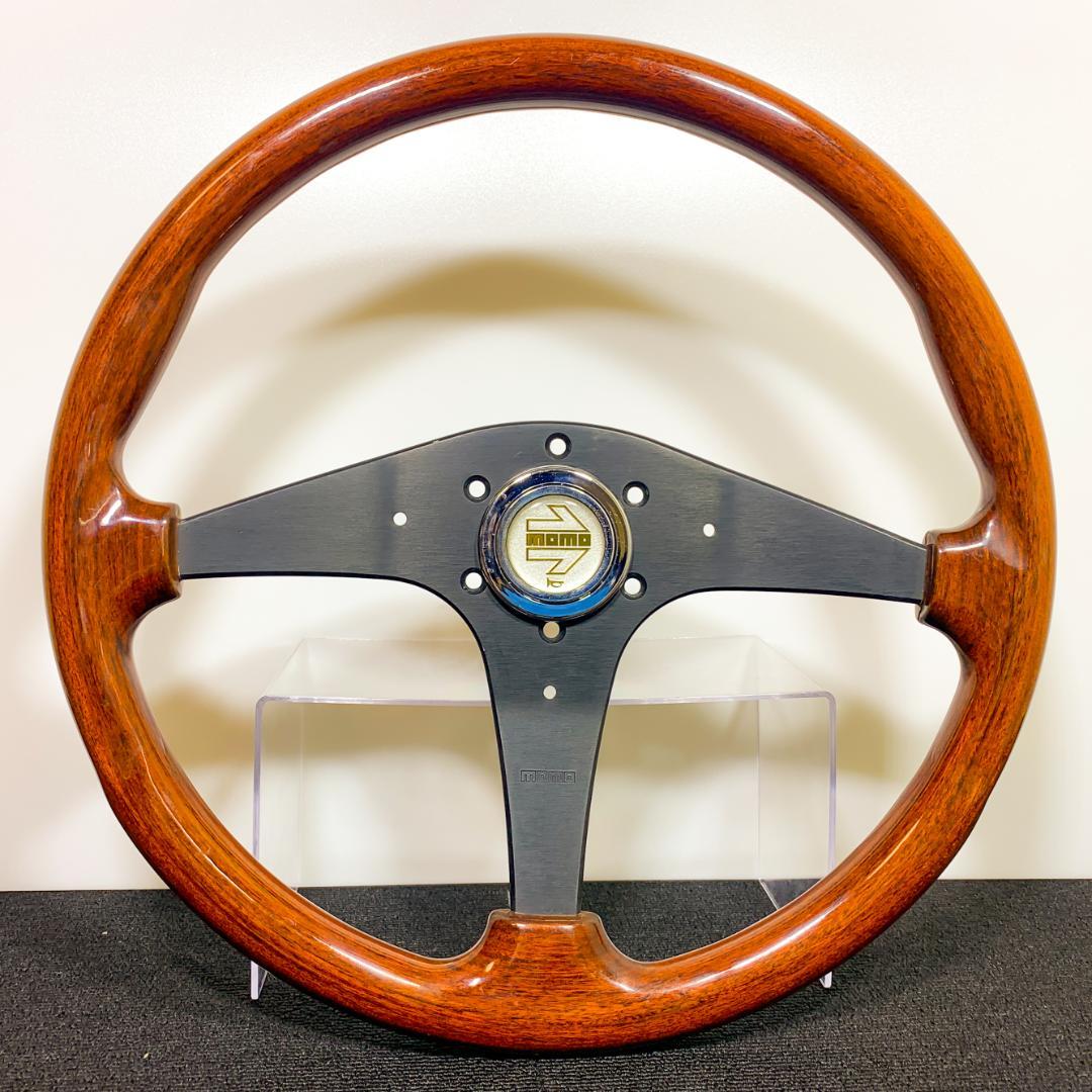 モモ ウッドステアリング 37パイ ホーンボタン付き 1996年製 当時物 良品