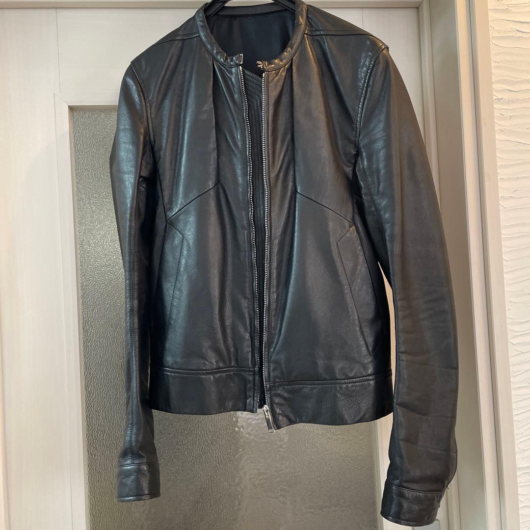 【ゴックス】Rick Owens レザーライダース　インターシャ 正規品