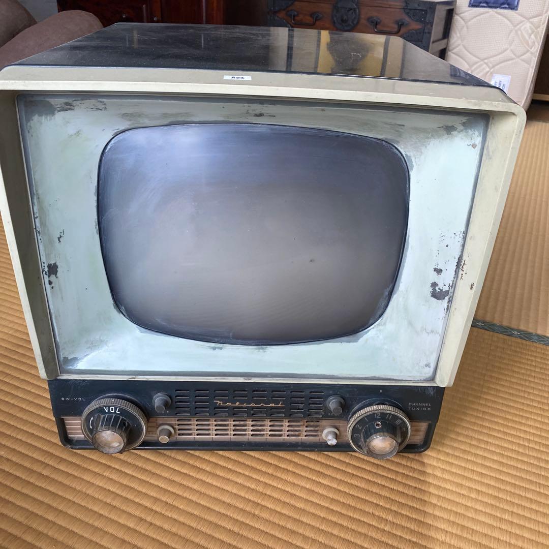 白黒テレビ　昭和レトロ　アンティーク　ナショナル　ディスプレイ用に！
