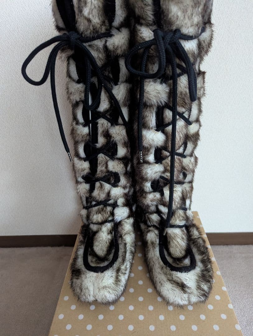 ၄၃ w4ter ☆ネ・ネット☆ロングブーツ モコモコで真冬も寒さ対策