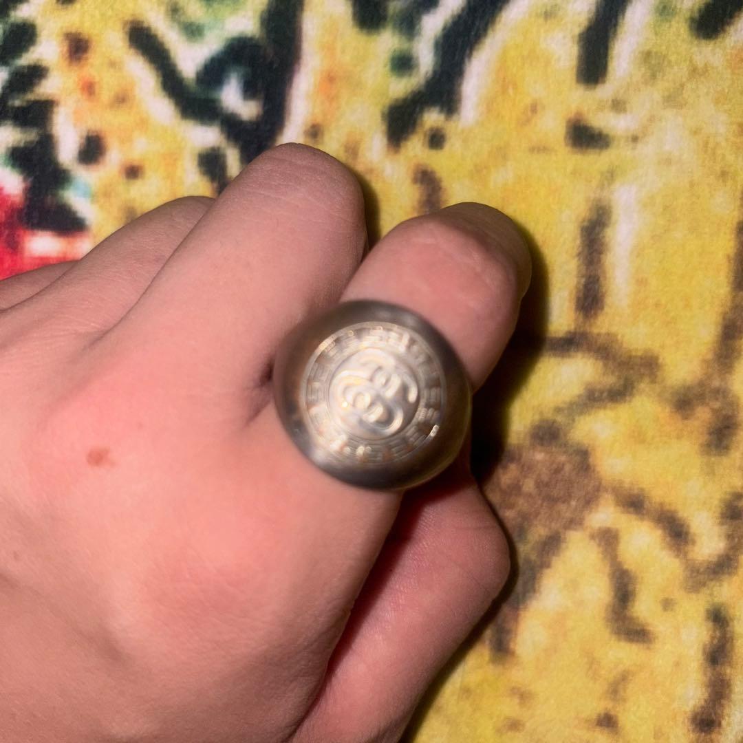 old stussy カレッジ　リング　90s