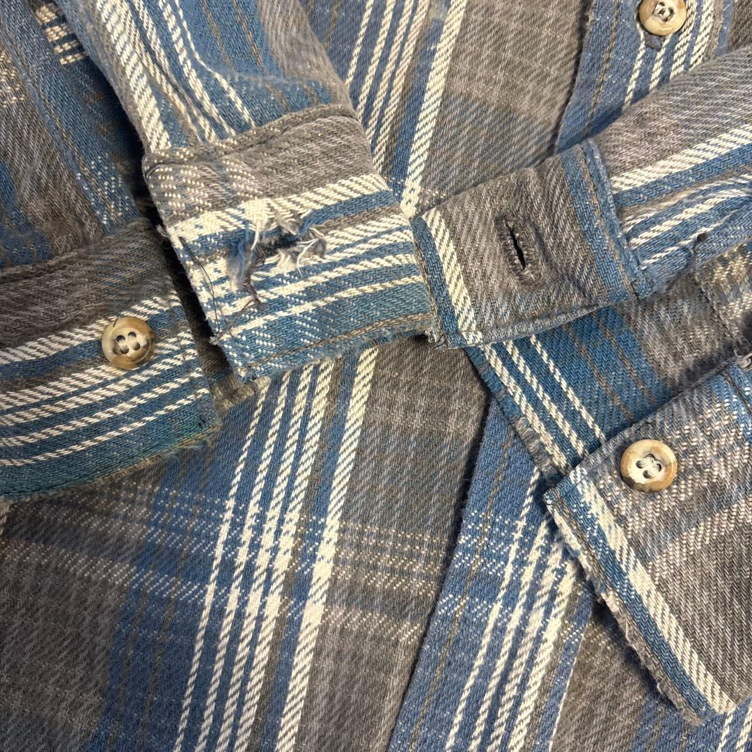 FIVE BROTHER フランネルシャツ　Lサイズ　ブルー