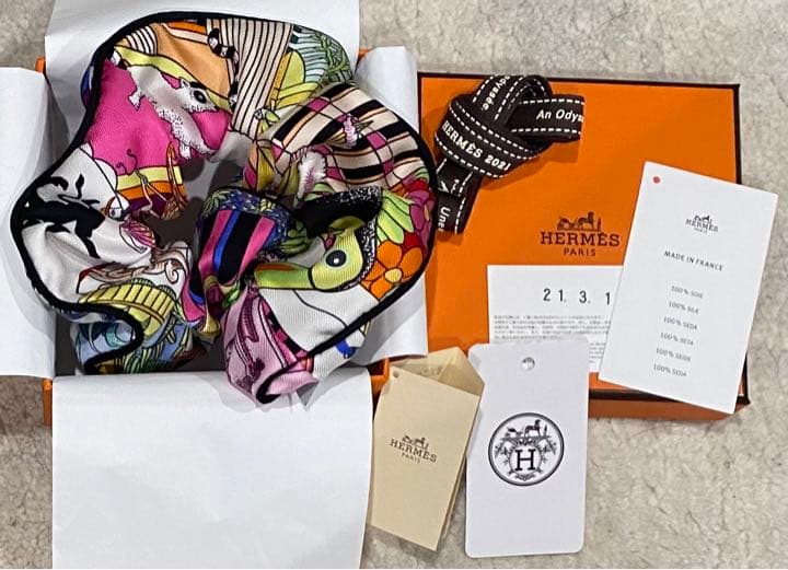 【新品未使用】HERMES シュシュ　クラウディア　アニマポリス