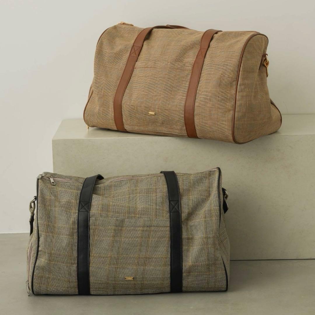 ヌナ レザー切り替えショルダー/ボストンバッグ